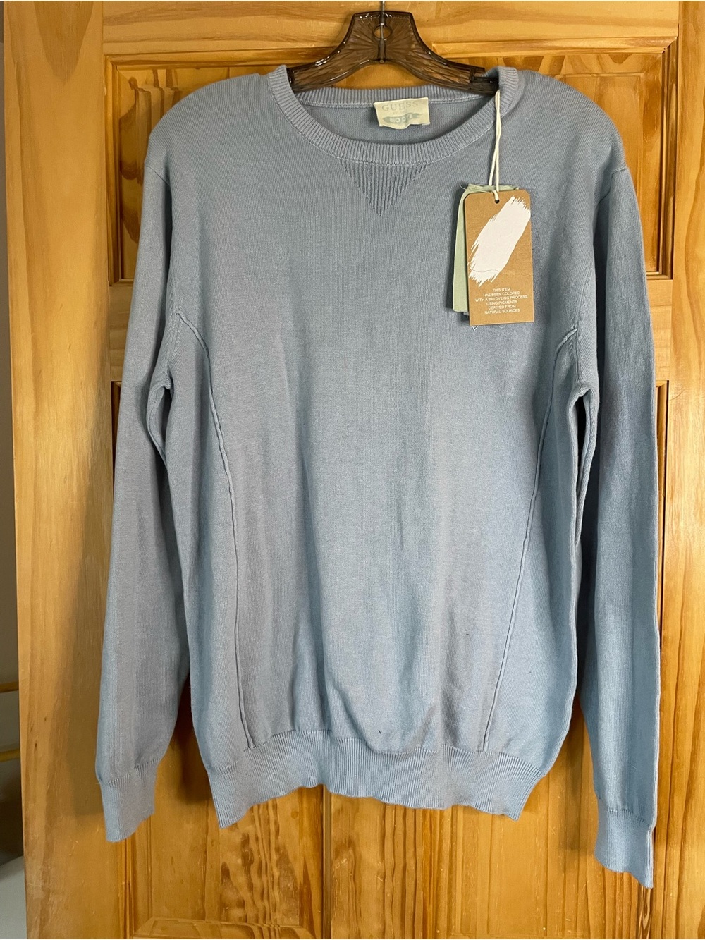Guess Men's Light Blue Crewneck Sweater